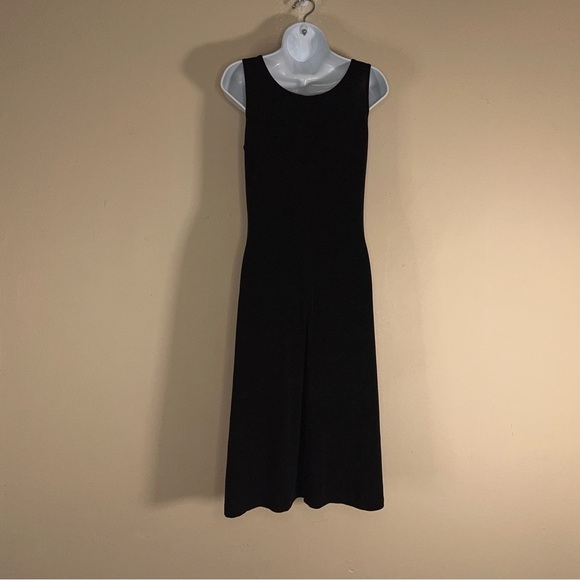 SMALL PICADILLY BLACK DRESS SLEEVELESS STRETCH MIDI EVENT CLASSIC PARTY - Picture 5 of 12
